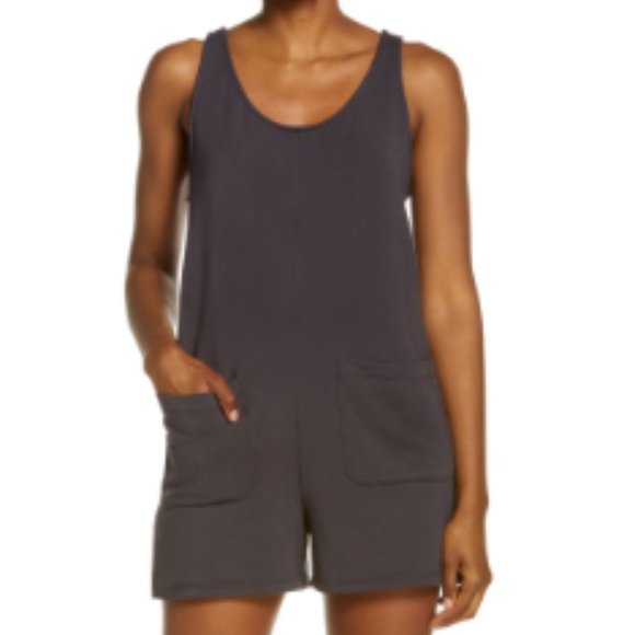 Madewell Pants - Madewell MWL Superbrushed Pull-On Romper- Charcoal- Size Medium